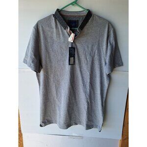 Steel & Jelly Men's Polo Shirt Gray 3 Button Collar Casual Golf Size M